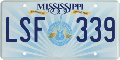 MS license plate LSF339