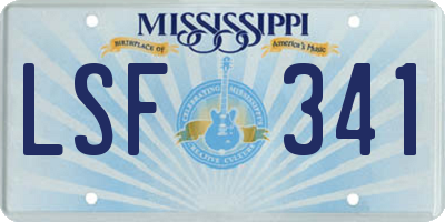 MS license plate LSF341