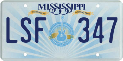 MS license plate LSF347