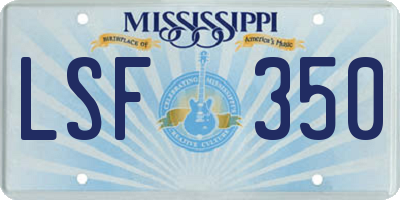 MS license plate LSF350