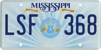 MS license plate LSF368