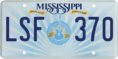 MS license plate LSF370