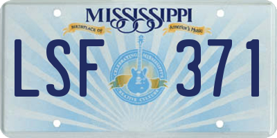 MS license plate LSF371