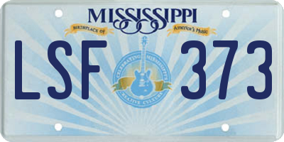 MS license plate LSF373