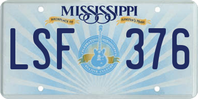 MS license plate LSF376