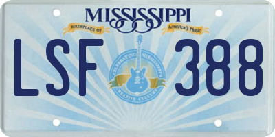MS license plate LSF388