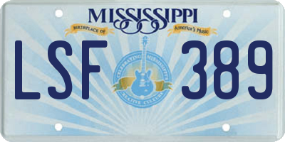MS license plate LSF389