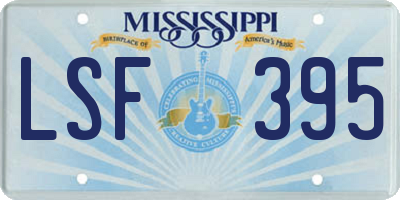 MS license plate LSF395