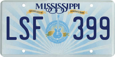 MS license plate LSF399