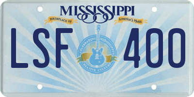 MS license plate LSF400