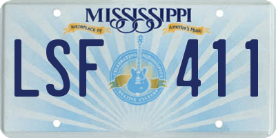 MS license plate LSF411