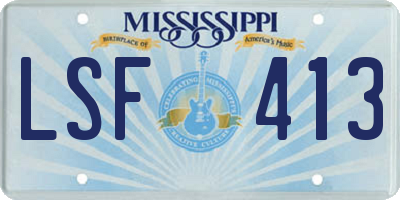 MS license plate LSF413