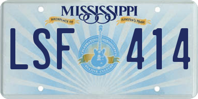 MS license plate LSF414