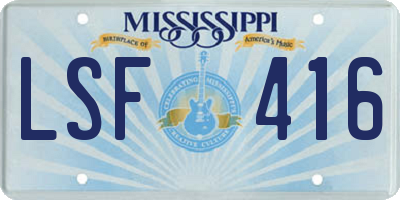 MS license plate LSF416