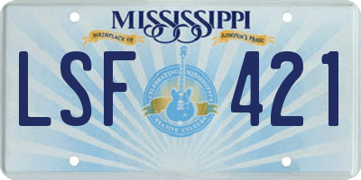 MS license plate LSF421