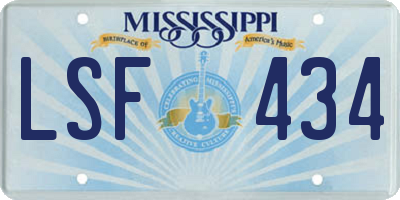 MS license plate LSF434