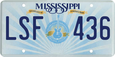 MS license plate LSF436