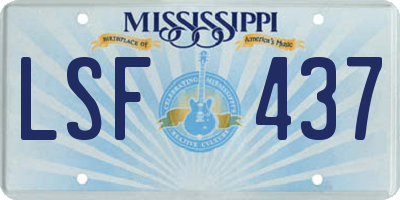 MS license plate LSF437