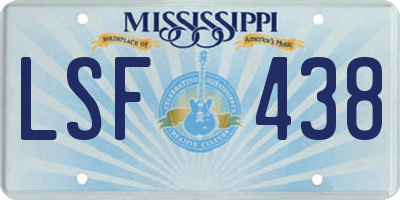 MS license plate LSF438