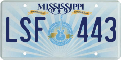 MS license plate LSF443