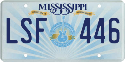 MS license plate LSF446