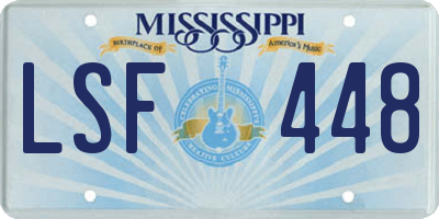 MS license plate LSF448