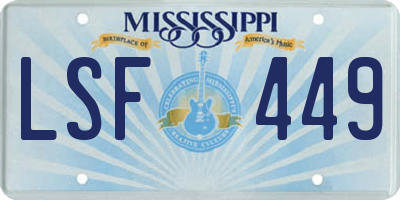 MS license plate LSF449