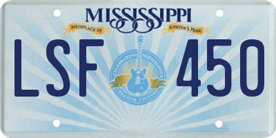 MS license plate LSF450