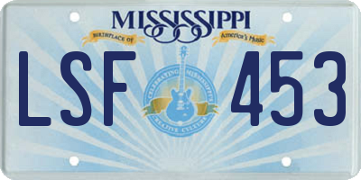 MS license plate LSF453