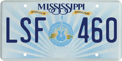 MS license plate LSF460