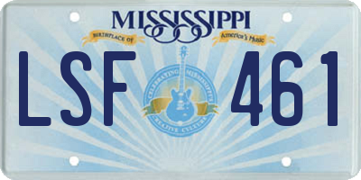 MS license plate LSF461