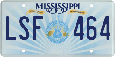 MS license plate LSF464