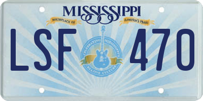 MS license plate LSF470