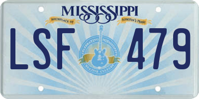 MS license plate LSF479