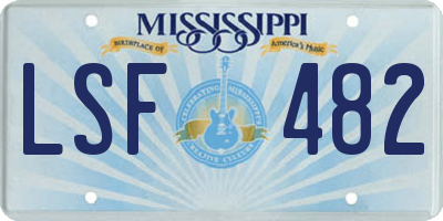 MS license plate LSF482
