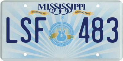 MS license plate LSF483