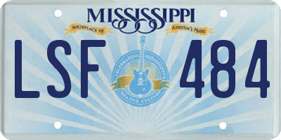 MS license plate LSF484