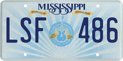 MS license plate LSF486