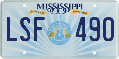 MS license plate LSF490