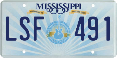 MS license plate LSF491