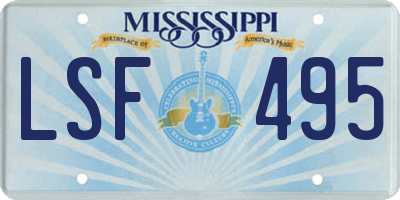 MS license plate LSF495