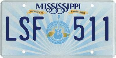 MS license plate LSF511