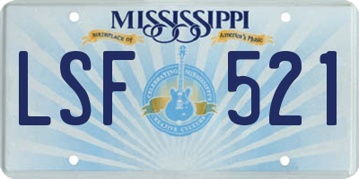 MS license plate LSF521