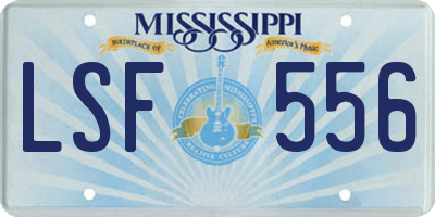 MS license plate LSF556