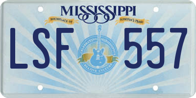 MS license plate LSF557