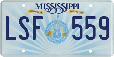 MS license plate LSF559
