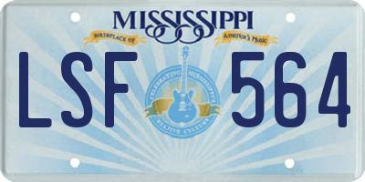 MS license plate LSF564
