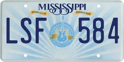 MS license plate LSF584