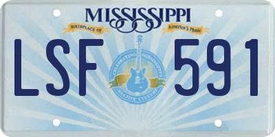 MS license plate LSF591
