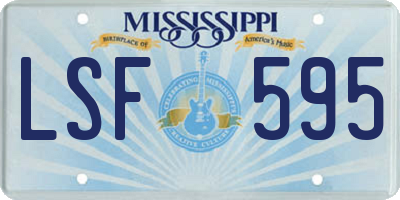MS license plate LSF595